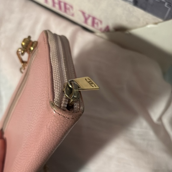 Chanel Pink  Caviar Zip Around Wallet - Picture 11 of 12